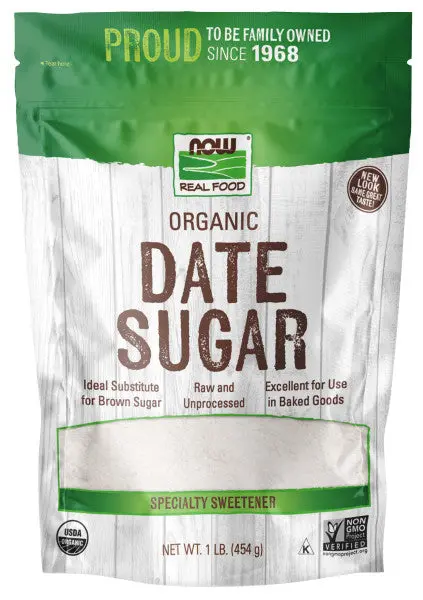 Now Date Sugar – 1 Pound Organic, Unrefined Fruit-Based Sweetener 1