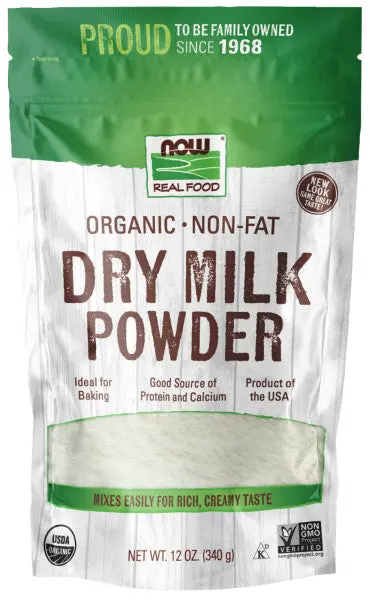 Now Foods Organic Non-Fat Dry Milk Powder, 12 Oz 1