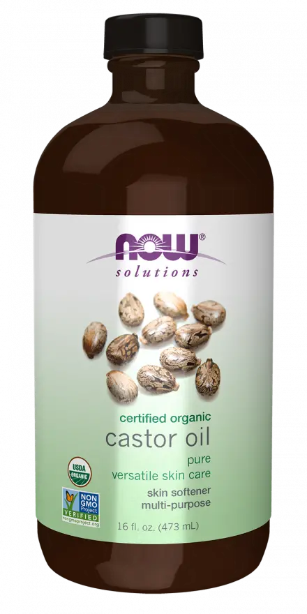 Now Organic Castor Oil – Cold-Pressed, Glass Bottle – 16 Oz 1