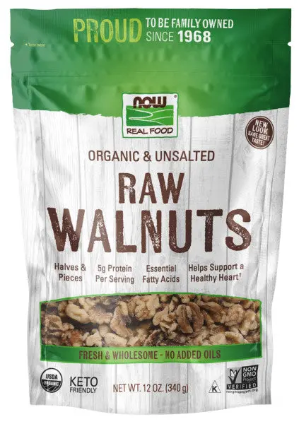 Now Organic Raw Walnuts – Halves & Pieces, 12 Oz 1