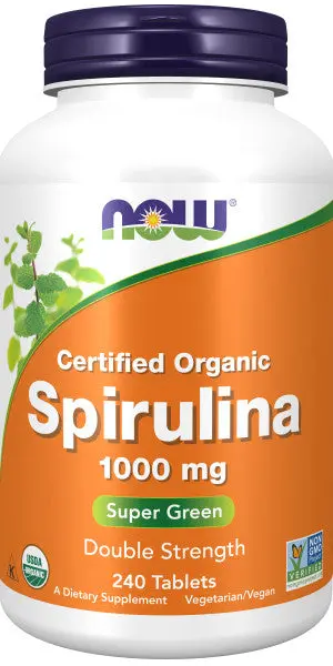 Now Organic Spirulina Tablets – 1,000 Mg, 240 Count 1