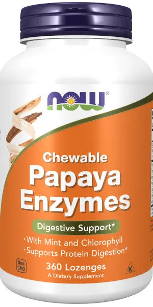 Now Papaya Enzyme Lozenges – 360 Count Digestive Aid 1
