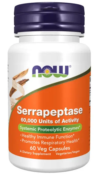 Now Serrapeptase Enzyme Supplement – 60 Capsules 1