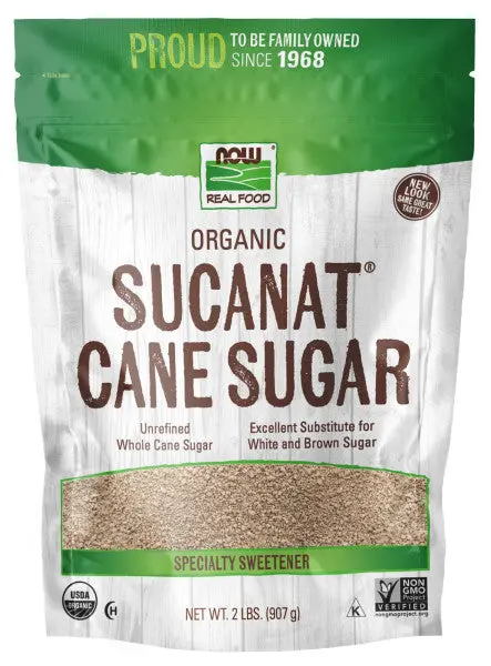 Now Sucanat Organic Whole Cane Sugar – 2 Pound Bag 1