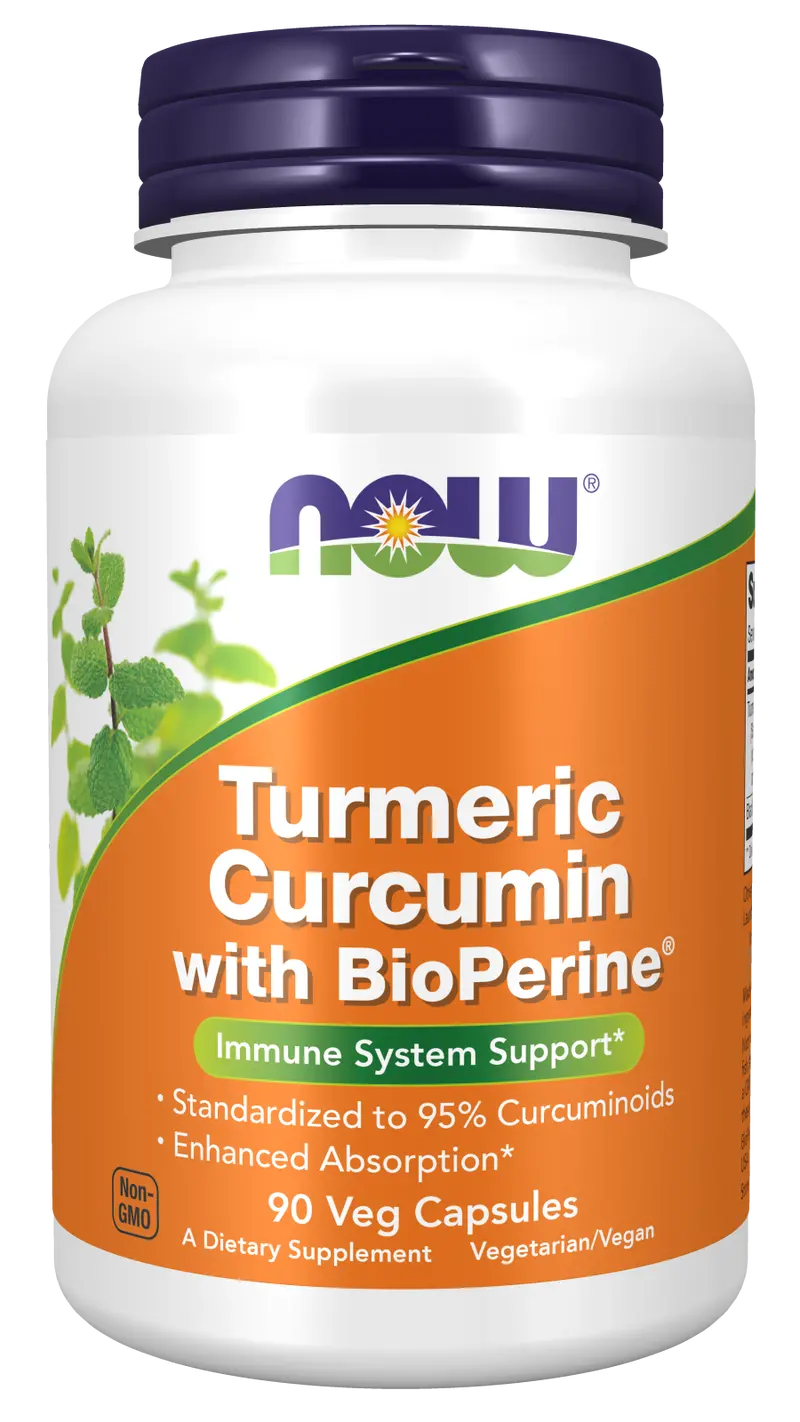 Now Turmeric Curcumin With Bioperine – Enhanced Absorption Formula, 90 Capsules 1