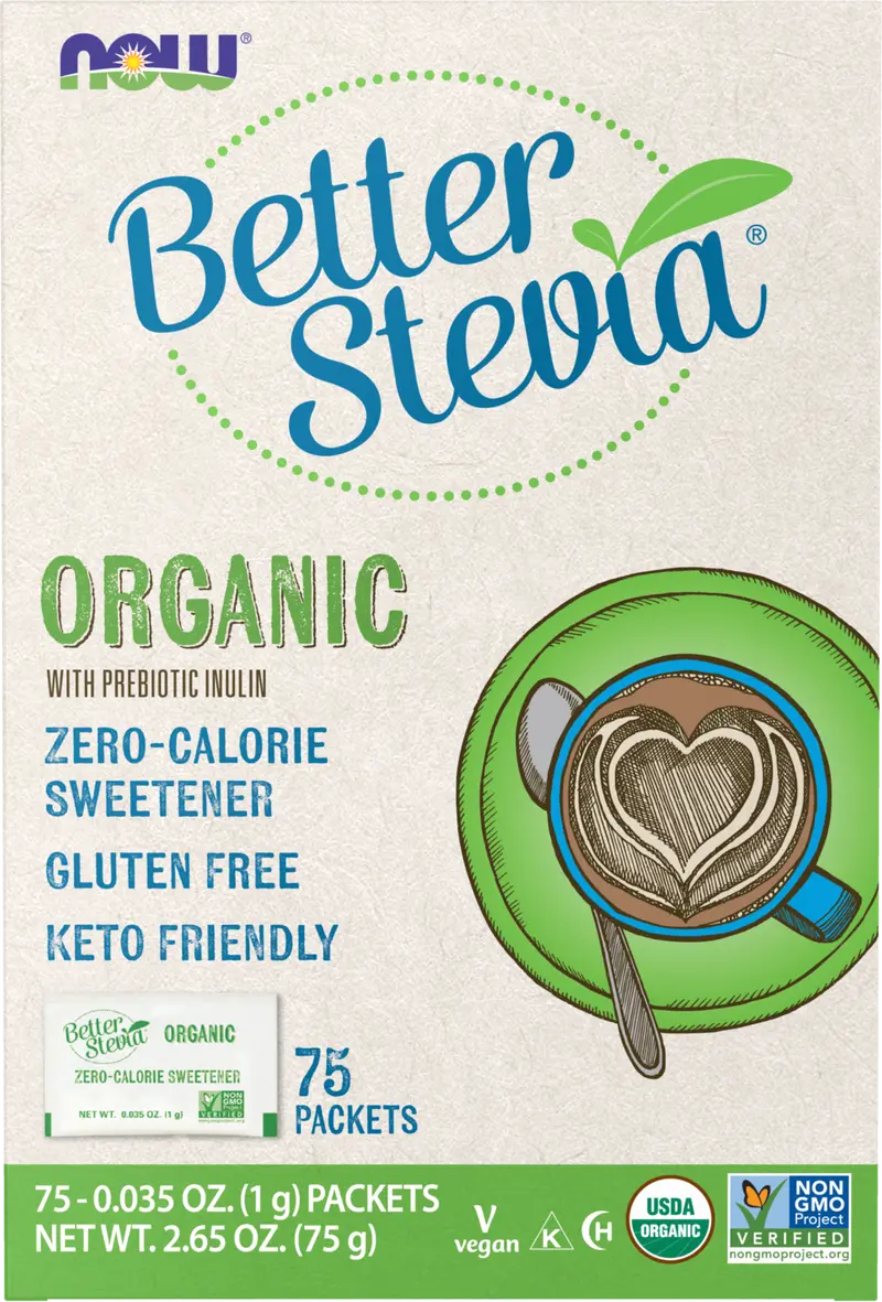Organic Now Better Stevia Packets – 75-Count Natural Sweetener 1