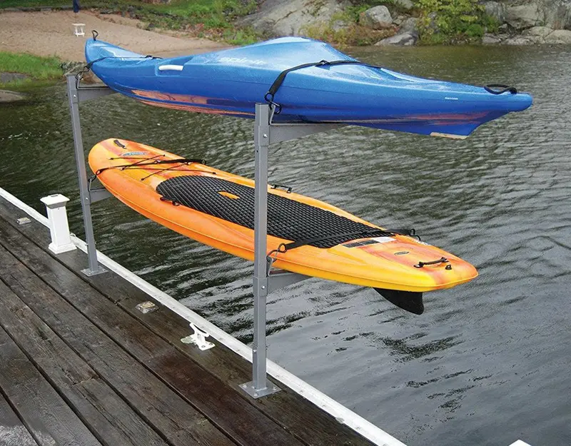 Over-Water Dock Rack For Storing 2 Kayaks Or Sups 1
