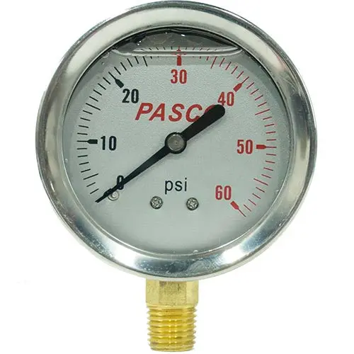 Pasco 1773 Glycerin-Filled Pressure Gauge – Vibration-Dampened Design 1