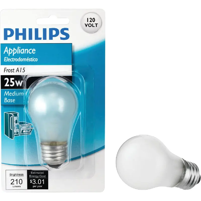 Philips Appliance Light Bulb – 25-Watt Frost A15 Incandescent 1