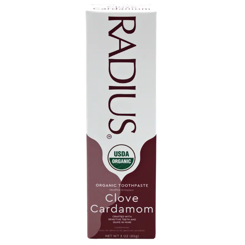 Radius Organic Fluoride-Free Toothpaste – Clove & Cardamom, 3 Oz 1