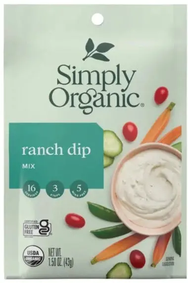 Simply Organic Ranch Dip Mix – 1.5 Oz Packet 1