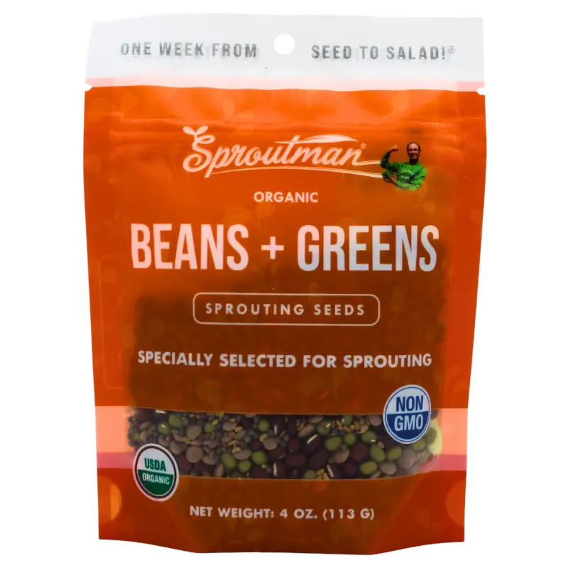 Sproutman Organic Beans + Greens Sprouting Mix, 4 Oz 1