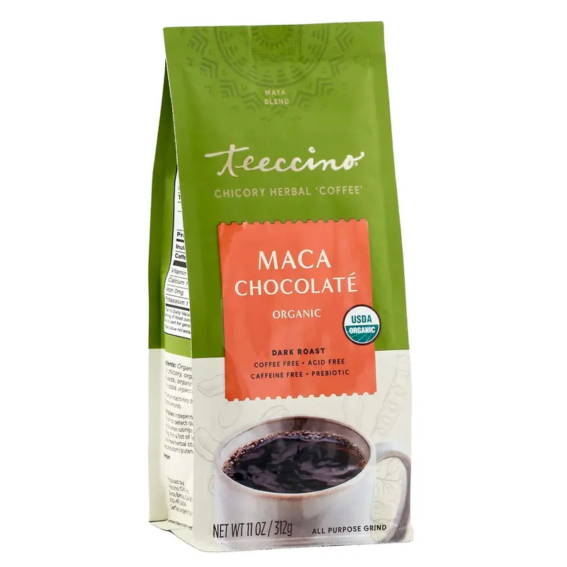 Teeccino Organic Chicory Herbal Coffee Alternative – Maca Chocolate, 11 Oz 1