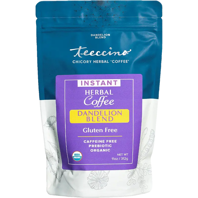 Teeccino Organic Dandelion Blend Herbal Coffee Alternative – 3.53 Oz Instant Can 1