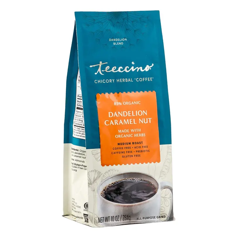 Teeccino Organic Dandelion Caramel Nut Herbal Coffee – 10 Oz 1
