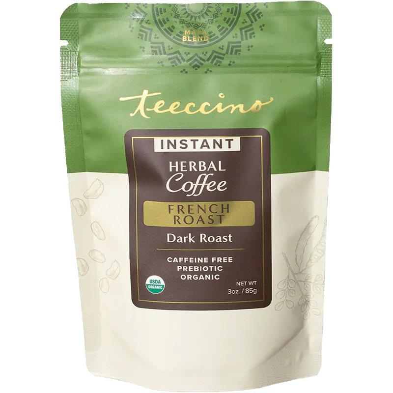 Teeccino Organic French Roast Herbal Coffee Alternative – 3.53 Oz Instant Can 1