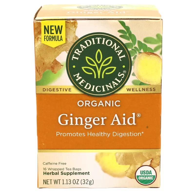 Traditional Medicinals Organic Ginger Aid Soothing Tea – 16 Tea Bags 1