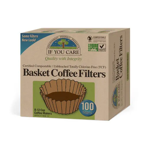 Unbleached Basket-Style Coffee Filters – Sustainable Brew Aid, 100 Count 1