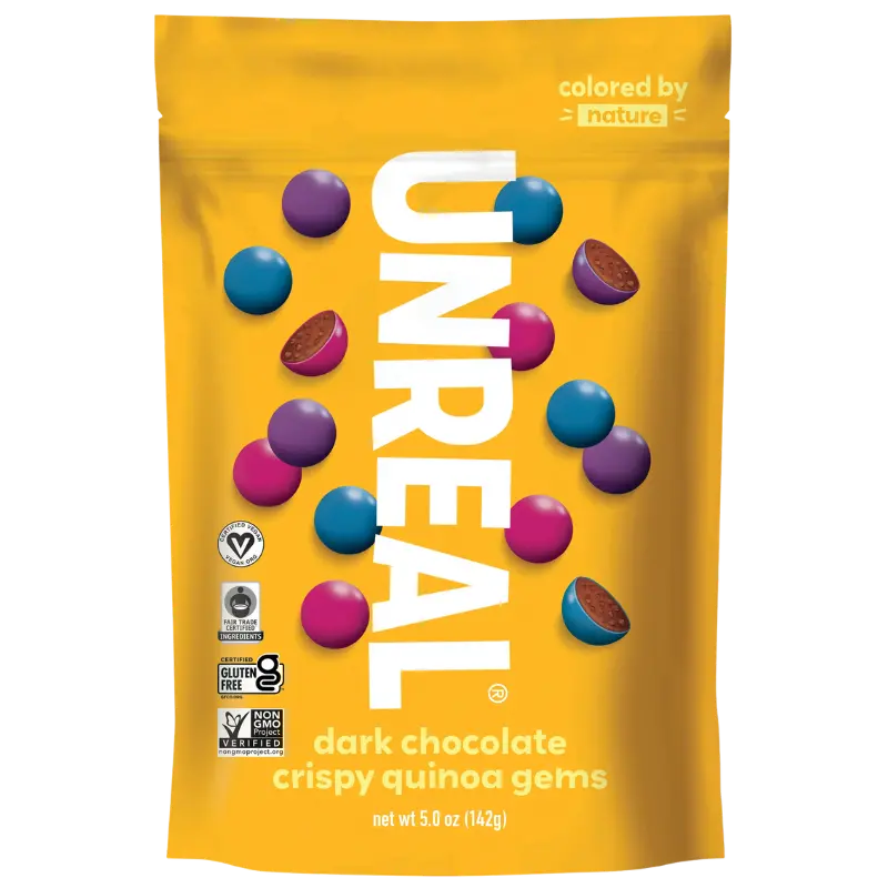 Unreal Dark Chocolate With Crispy Quinoa – 5 Oz Snack Bar 1