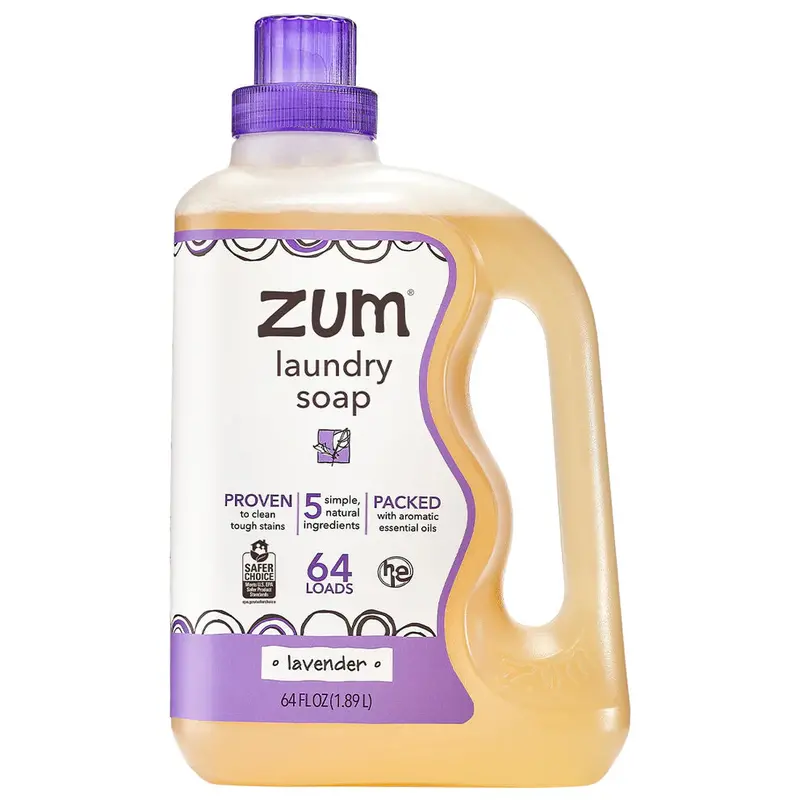 Zum Laundry Soap – Lavender Scent, 64 Oz Refillable Bottle 1