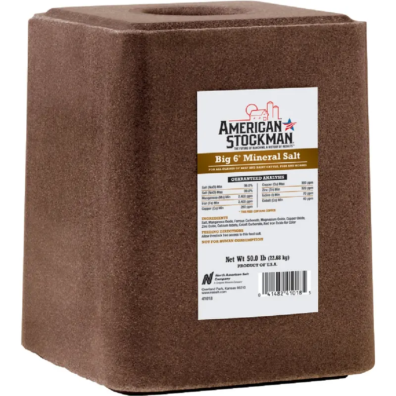 American Stockman 50 Lb Trace Mineral Salt Block For Livestock And Wildlife 1