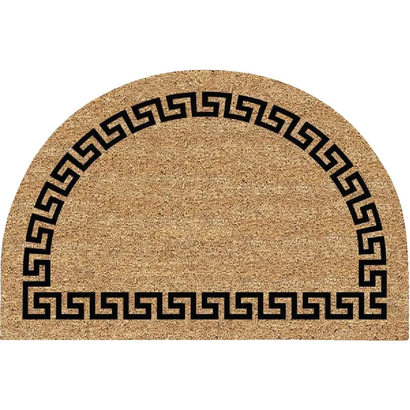 Americo Home Greek Key Entry Mat – 24" × 36" Coir & Vinyl Half-Round 1