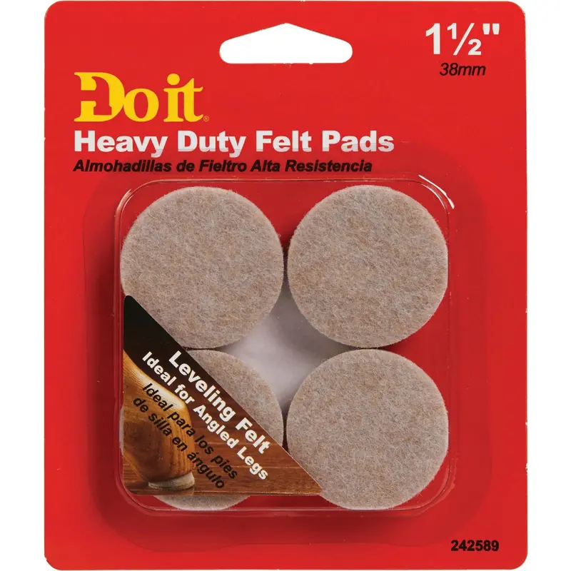 Do It Leveling Round Self-Adhesive Furniture Glides – 1-1/2-Inch Diameter, 9Mm Height (4-Pack) 1
