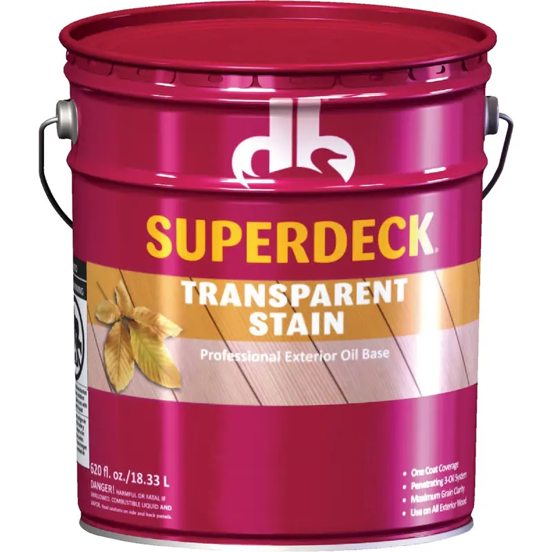 Duckback Superdeck Low-Voc Transparent Exterior Wood Stain – Red Cedar, 5-Gallon Pail 1