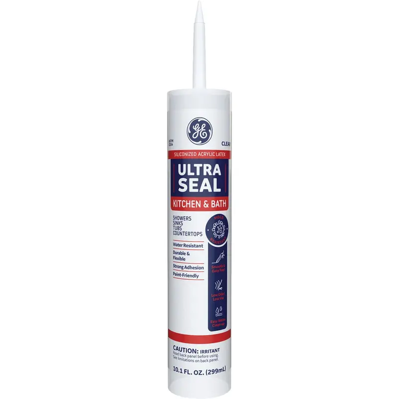 Ge Ultra Seal Clear Siliconized Acrylic Latex Caulk For Kitchen And Bath Applications – 10.1 Oz Tube 1