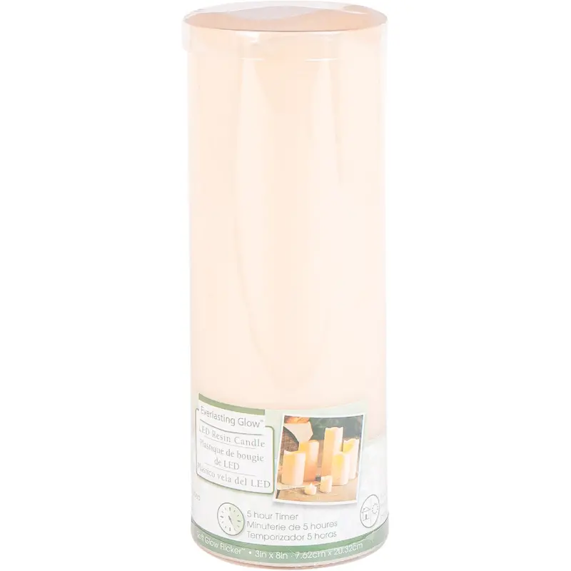 Gerson Everlasting Glow 8-Inch Flameless Candle In Bisque Resin With Realistic Flicker 1