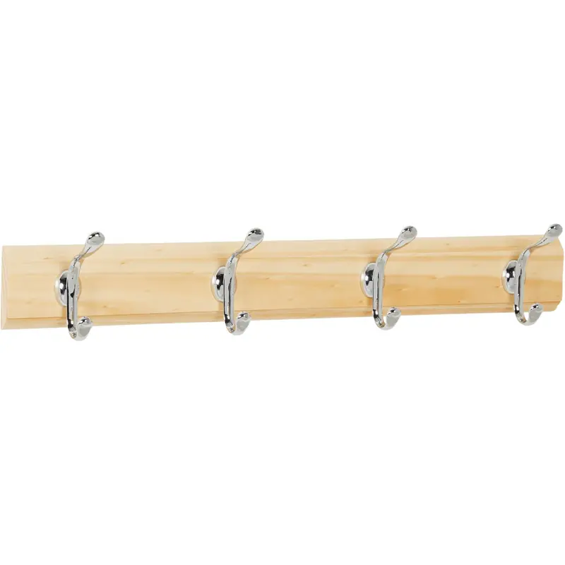 Idesign Paris Wooden Wall-Mounted 4-Hook Organizer Rack 1