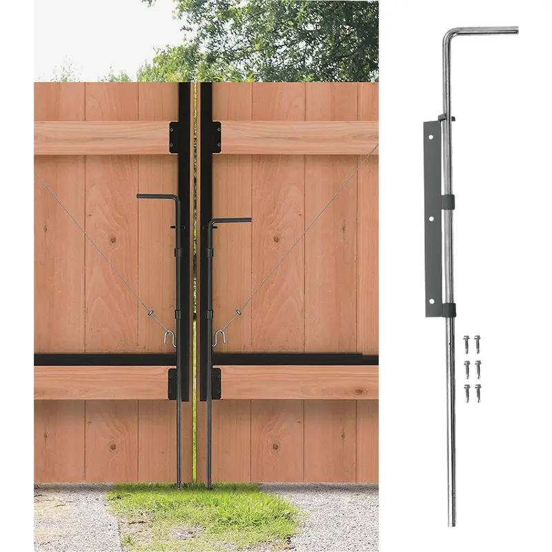 Jewett Cameron Adjust-A-Gate Drop Rod Kit – 30-Inch Steel Cane Bolt Assembly For Gate Hardware 1