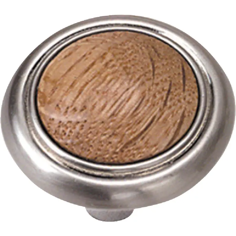 Laurey First Family Cabinet Knob – Chrome-Plated Steel & Solid Oak, 1-1/4-Inch Diameter 1