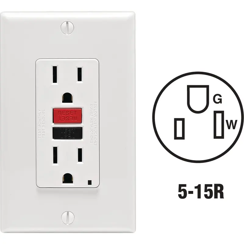Leviton Smartlockpro Gfci Outlet – 15A, Self-Testing, White Residential Grade With Wall Plate 1