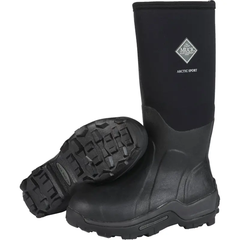 Muck Arctic Sport Men’S Insulated Rubber Boot – Size 12, Black, Cold-Weather Rated 1