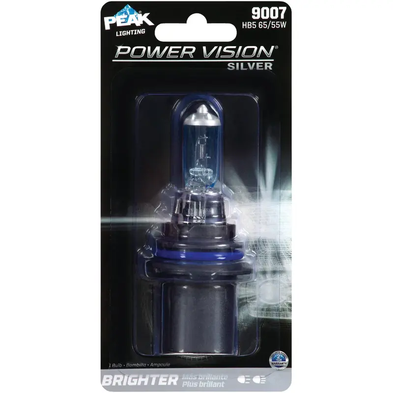 Peak Power Vision Hb5 Halogen Headlight Bulb – 9007, 12.8V, Silver Coating 1