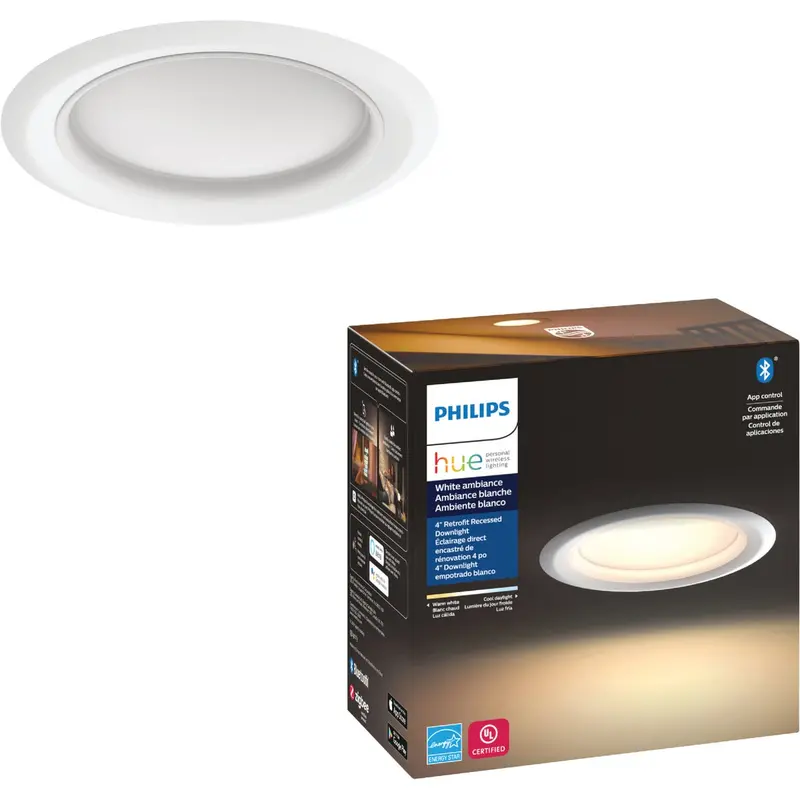 Philips Hue White Ambiance Retrofit Recessed Light Kit – 4-Inch Led 1
