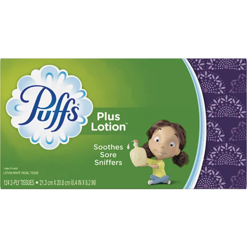 Puffs Plus Lotion Facial Tissues – Soft Moisturizing Tissue, 124-Count Box 1