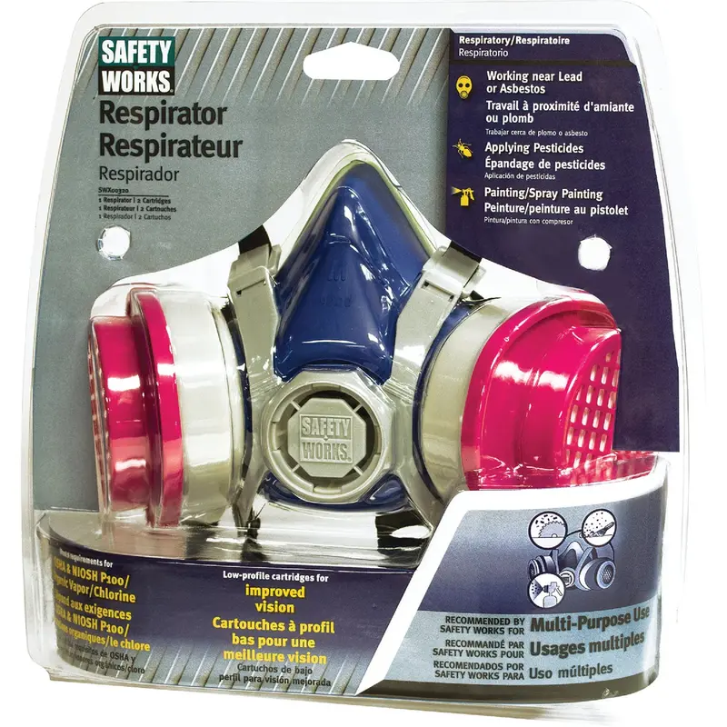 Safety Works Ov/Ag/P100 Multi-Hazard Respirator Mask – Organic Vapor & Particulate Protection 1