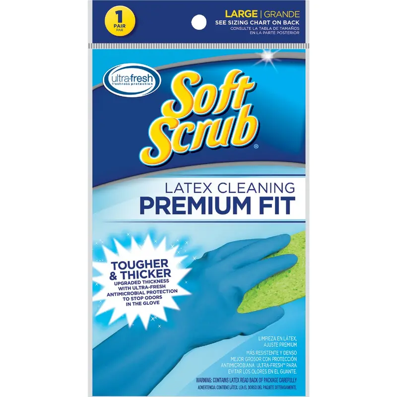 Soft Scrub Premium Fit Rubber Cleaning Gloves – Large Size 1