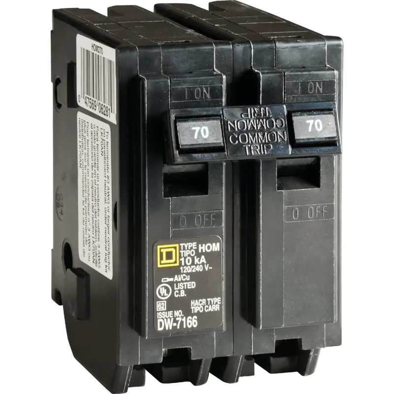 Square D Homeline 70-Amp Double-Pole Circuit Breaker With Standard Trip Mechanism 1